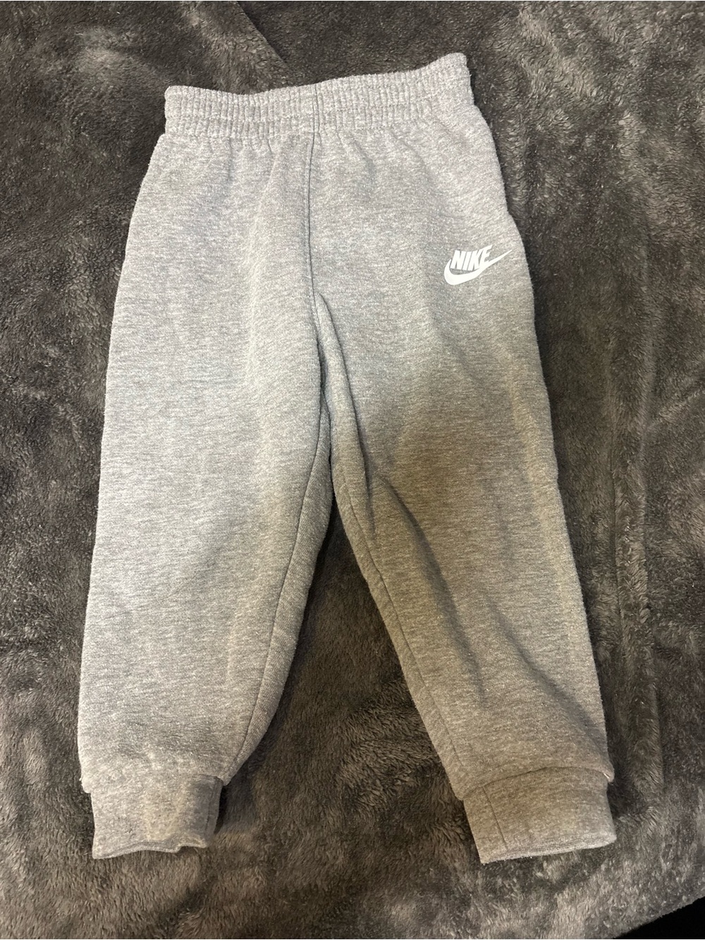 Nike Youth Heather Gray Jogger Sweatpants with White Logo